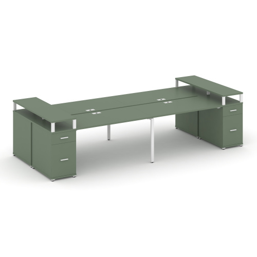 Бенч-система на 4 места с 2 опорными тумбами Concept CN.DRS-445