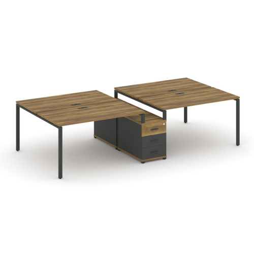 Бенч-система на 4 места с опорной тумбой Concept CN.DRS-311