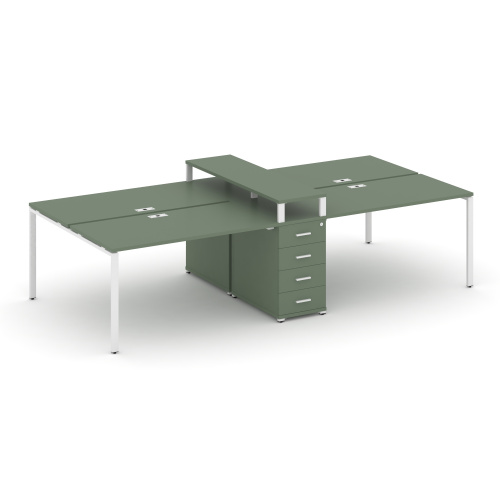 Бенч-система на 4 места с 1 опорной тумбой Concept CN.DRS-436