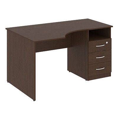 Nova S Стол криволинейный с тумбой правый В.САТ-2 (R) Бук Артизан 1400*900*750