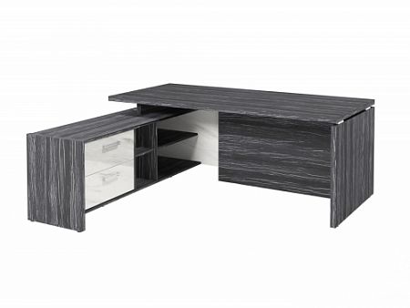 Стол с опорной тумбой FI-119L.GG Древесина Графит/Мрамор Леванто белый