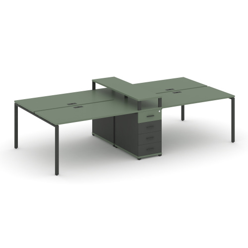 Бенч-система на 4 места с 1 опорной тумбой Concept CN.DRS-434 фото 2