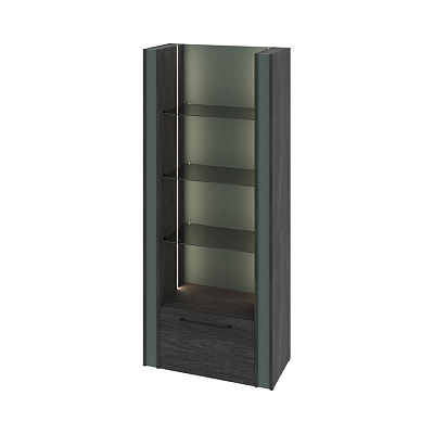 Стеллаж с подсветкой, стеклянными полками и ящиком Greenwood G-71