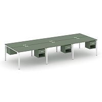 Бенч-система на 6 мест с подвесными тумбами Concept CN.DRS-157