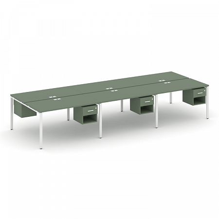 Бенч-система на 6 мест с подвесными тумбами Concept CN.DRS-158