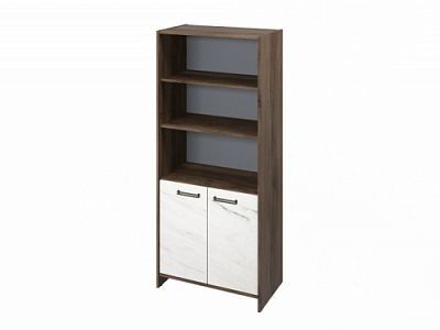 Шкаф для документов FB-672.G. Орех Пацифик Табак/Мрамор Леванто белый