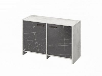 Тумба двухсекционная FB-12-02.G Хромикс белый/Камень Пьетра Гриджиа черный
