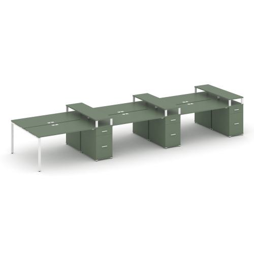 Бенч-система на 6 мест с 3 опорными тумбами Concept CN.DRS-480