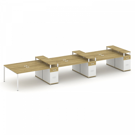 Бенч-система на 6 мест с 3 опорными тумбами Concept CN.DRS-480