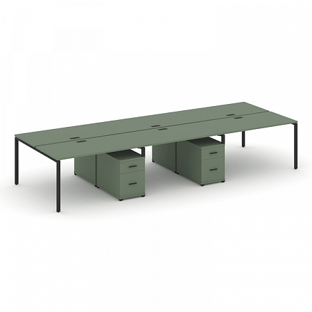 Бенч-система на 6 мест с 2 опорными тумбами Concept CN.DRS-347