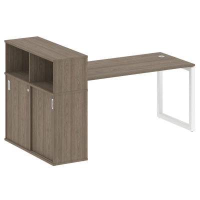 Стол офисный с шкафом-купе на О-обр. м/к Metal System Quattro 50БО.РС-СШК-3.4