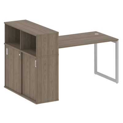 Стол офисный с шкафом-купе на О-обр. м/к Metal System Quattro 40БО.РС-СШК-3.3